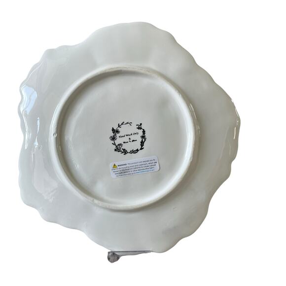 Maxcera Purple Floral Ceramic Dinner Plates 10in Set of 4 Spring New - Picture 8 of 15